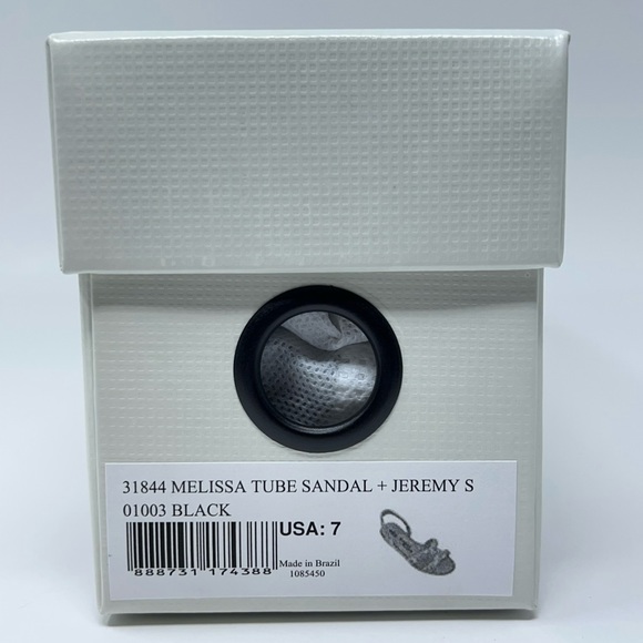 Melissa + Jeremy Scott Womens Tube Slingback Sandals Black Rubber Flat 5-9 New - Picture 14 of 16